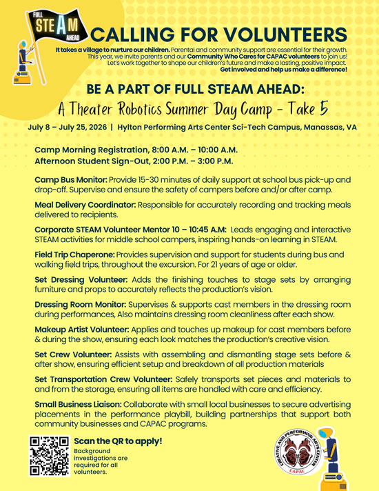 CALLING FOR VOLUNTEERS